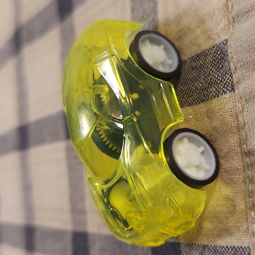 ❤️ Pull Back Car Yellow Translucent Miniature Racer
